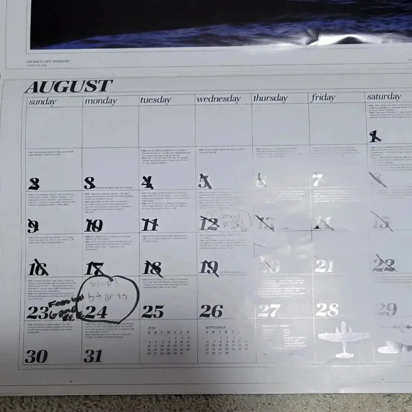 Ghosts 1992 A Time Remembered Photo Calendar Military Airplanes 20" x 14" - Picture 5 of 6